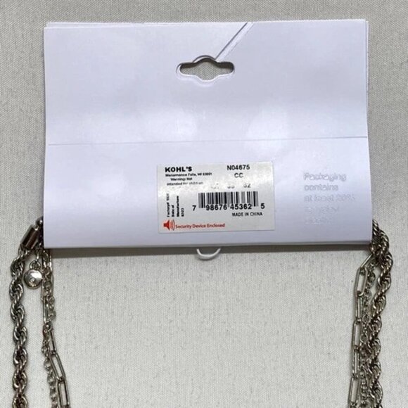 Sonoma Fresh Water Cultured Pearl Paperclip Toggle Chain Rope Layered Necklace - Picture 5 of 15